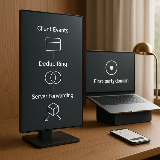 Desk setup with a monitor, laptop, and phone displaying technical diagrams.